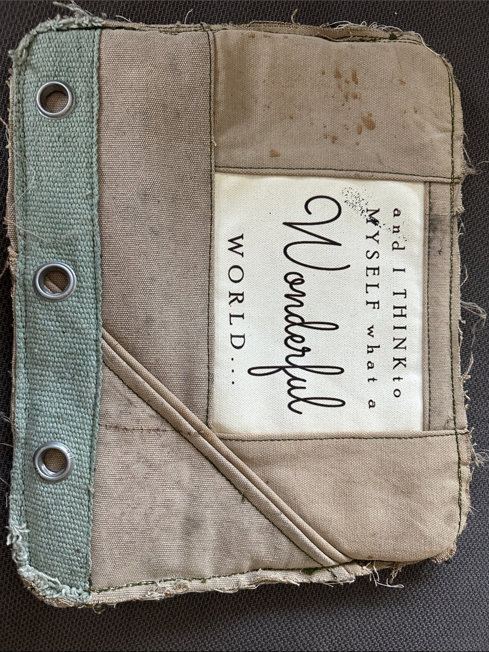 Wonderful World Beige & Sage Men’s Jeans Pocket Panel